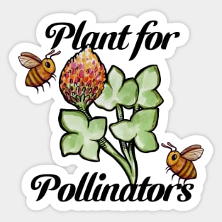 Clover and Bees Plant for Pollinators Sticker